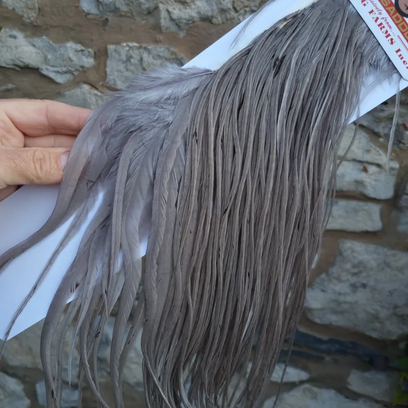 Whiting 1/2 BRONZE Grade Dry Fly Rooster Saddle in Medium Dun-3